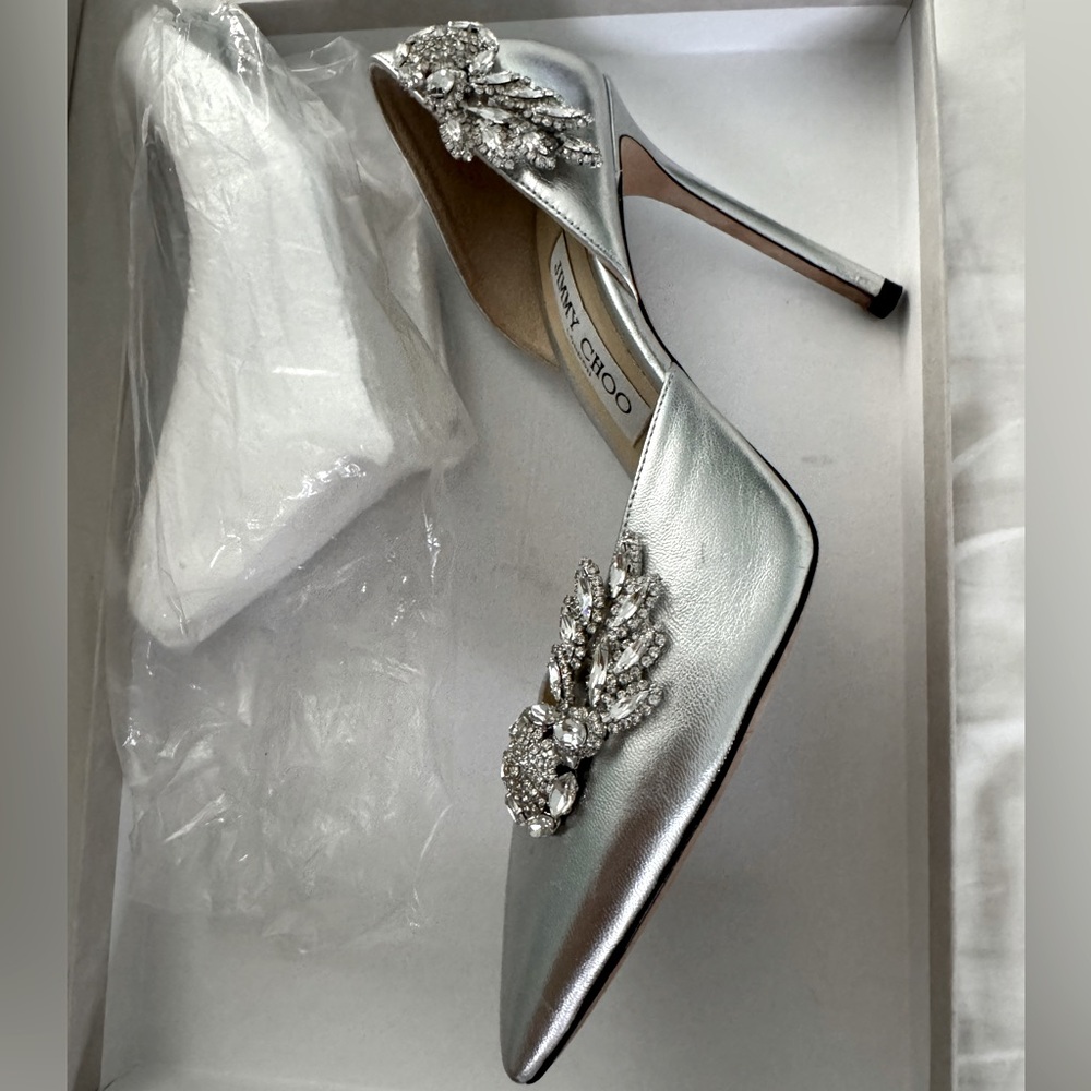 Jimmy Choo Silver Crystal Stilettos